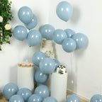 50 Pack Matte Pastel Dusty Blue Biodegradable Balloons 12", Round Eco - friendly Thick Latex Party Balloons - Bell Racket Store