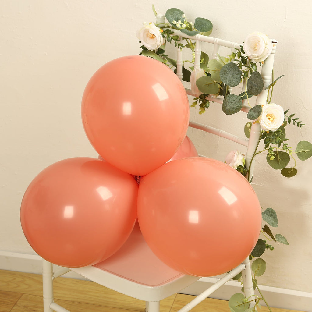 50 Pack Matte Pastel Dusty Rose Biodegradable Balloons 12", Round Eco - friendly Thick Latex Party Balloons - Bell Racket Store