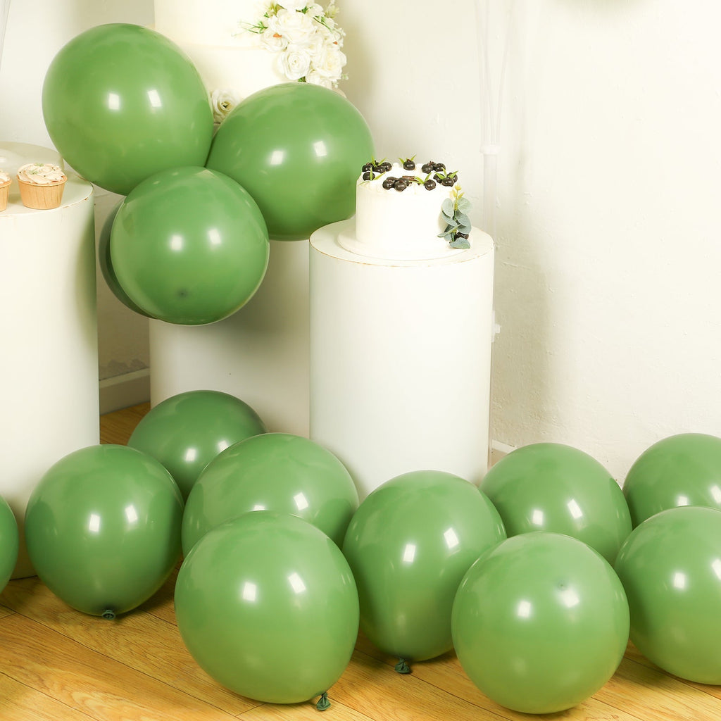 50 Pack Matte Pastel Dusty Sage Green Biodegradable Balloons 12", Round Eco - friendly Thick Latex Party Balloons - Bell Racket Store