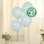 50 Pack Matte Pastel Ice Blue Biodegradable Balloons 12", Round Eco - friendly Thick Latex Party Balloons - Bell Racket Store