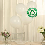 50 Pack Matte Pastel Off White Biodegradable Balloons 12", Round Eco - friendly Thick Latex Party Balloons - Bell Racket Store