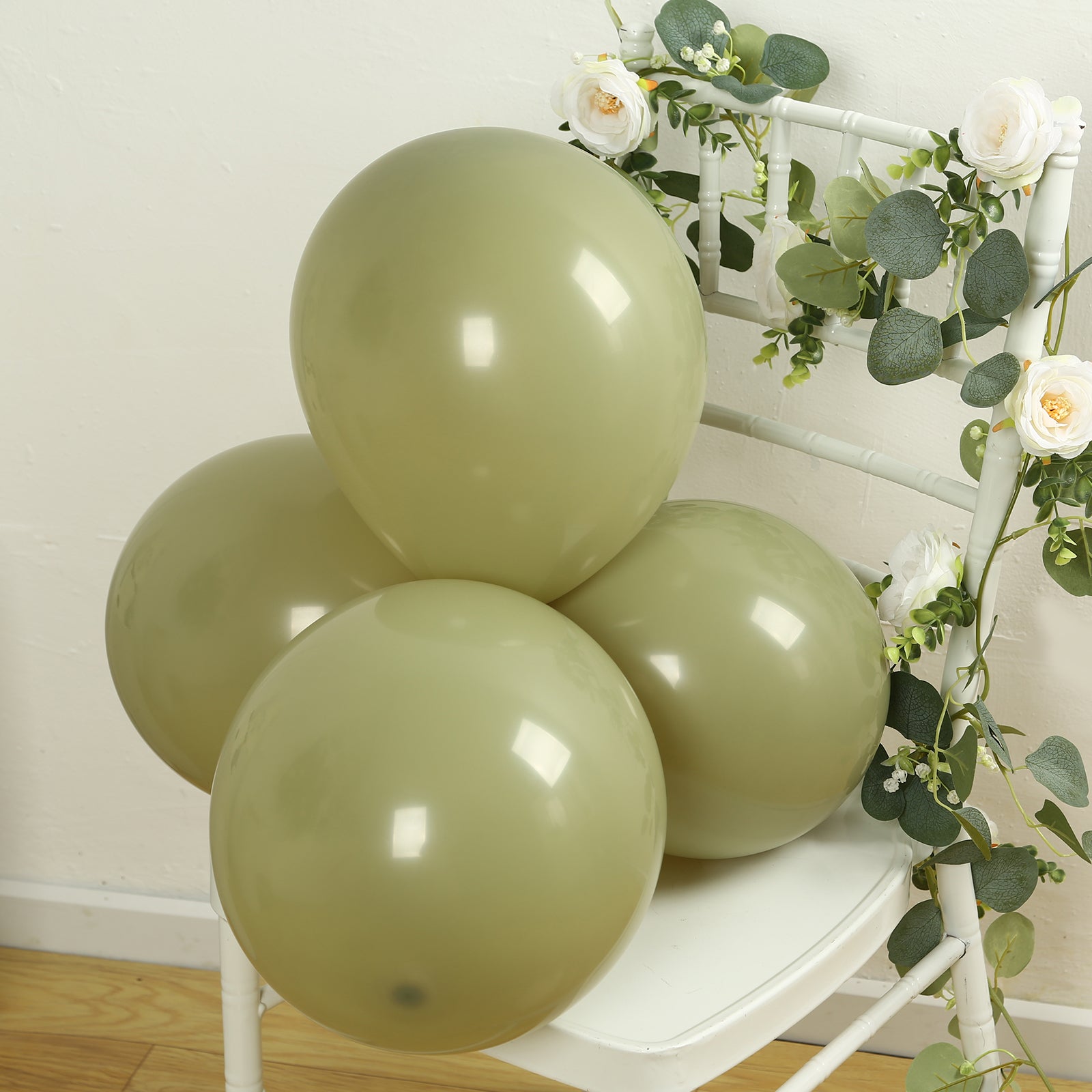 50 Pack Matte Pastel Olive Green Biodegradable Balloons 12", Round Eco - friendly Thick Latex Party Balloons - Bell Racket Store