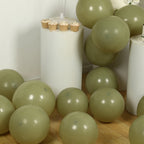 50 Pack Matte Pastel Olive Green Biodegradable Balloons 12", Round Eco - friendly Thick Latex Party Balloons - Bell Racket Store