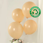 50 Pack Matte Pastel Peach Biodegradable Balloons 12", Round Eco - friendly Thick Latex Party Balloons - Bell Racket Store