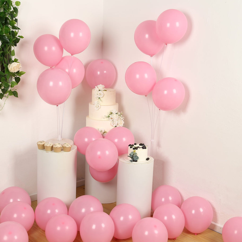 50 Pack Matte Pastel Pink Biodegradable Balloons 12", Round Eco - friendly Thick Latex Party Balloons - Bell Racket Store