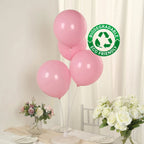 50 Pack Matte Pastel Pink Biodegradable Balloons 12", Round Eco - friendly Thick Latex Party Balloons - Bell Racket Store
