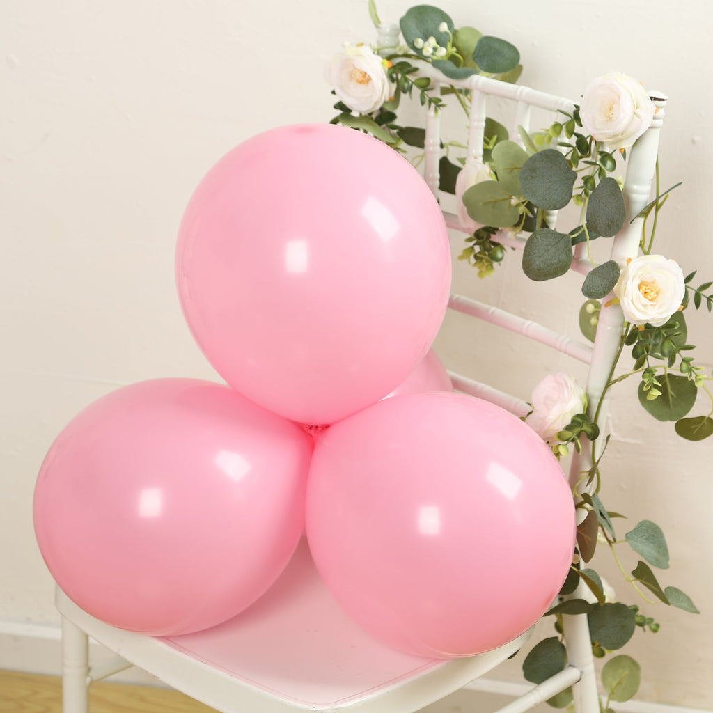 50 Pack Matte Pastel Pink Biodegradable Balloons 12", Round Eco - friendly Thick Latex Party Balloons - Bell Racket Store