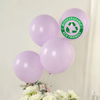 50 Pack Matte Pastel Purple Biodegradable Balloons 12", Round Eco - friendly Thick Latex Party Balloons - Bell Racket Store