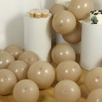 50 Pack Matte Pastel Taupe Biodegradable Balloons 12", Round Eco - friendly Thick Latex Party Balloons - Bell Racket Store