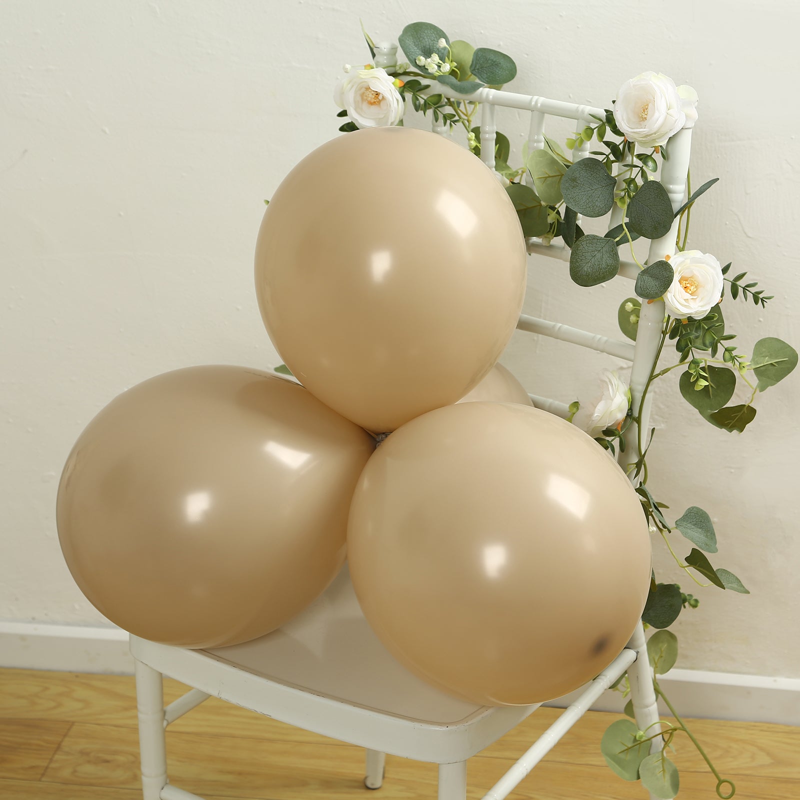 50 Pack Matte Pastel Taupe Biodegradable Balloons 12", Round Eco - friendly Thick Latex Party Balloons - Bell Racket Store