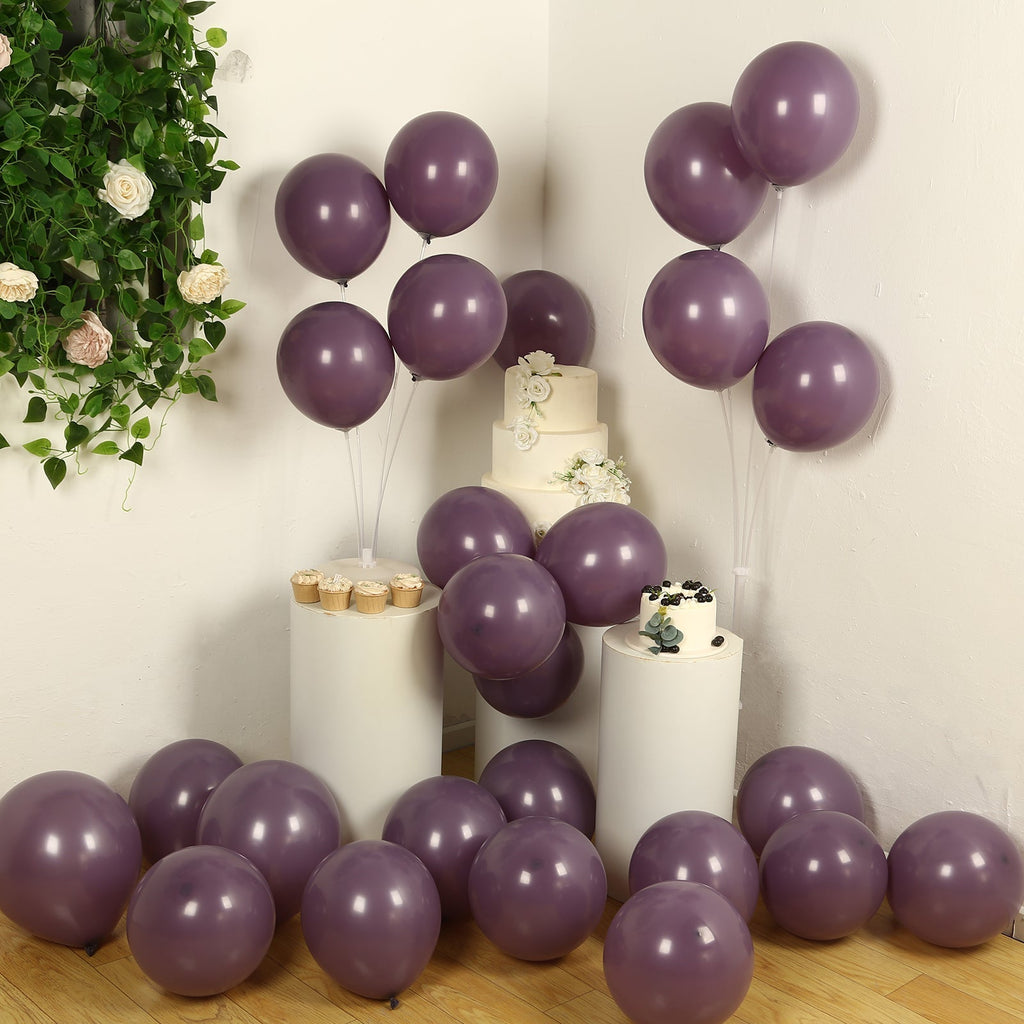 50 Pack Matte Pastel Violet Amethyst Biodegradable Balloons 12", Round Eco - friendly Thick Latex Party Balloons - Bell Racket Store