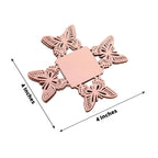 50 - Pack Mini Paper Truffle Cup Liners Butterfly Square Design Metallic Rose Gold - 225GSM Cupcake Tray Wrappers 4" - Bell Racket Store