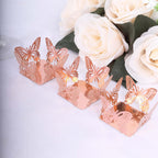 50 - Pack Mini Paper Truffle Cup Liners Butterfly Square Design Metallic Rose Gold - 225GSM Cupcake Tray Wrappers 4" - Bell Racket Store