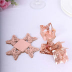 50 - Pack Mini Paper Truffle Cup Liners Butterfly Square Design Metallic Rose Gold - 225GSM Cupcake Tray Wrappers 4" - Bell Racket Store