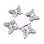 50 - Pack Mini Paper Truffle Cup Liners Butterfly Square Design Metallic Silver - 225GSM Cupcake Tray Wrappers 4" - Bell Racket Store