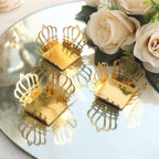 50 - Pack Mini Paper Truffle Cup Liners Crown Square Design Metallic Gold - 225GSM Cupcake Tray Wrappers 4" - Bell Racket Store