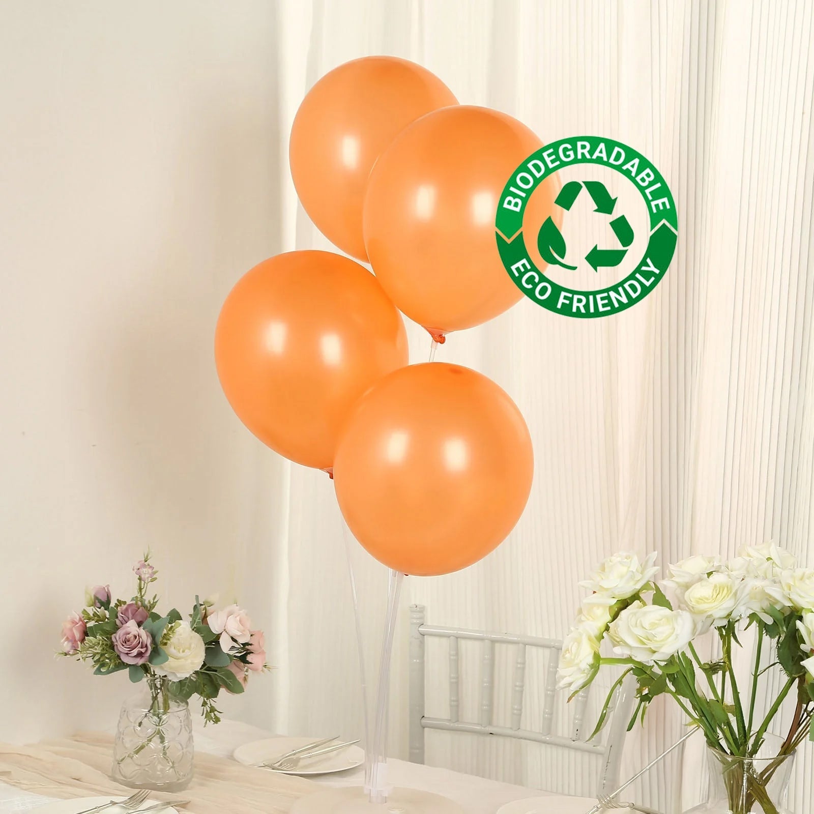 50 Pack Orange Biodegradable Balloons, 12" Thickened Extra Strong Eco - friendly Latex Helium Party Balloons - Bell Racket Store