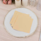 50 - Pack Paper Beverage Napkins Beige - 2 Ply Disposable Soft 18GSM Cocktail Napkins 5"x5" - Bell Racket Store