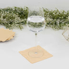 50 - Pack Paper Beverage Napkins Beige - 2 Ply Disposable Soft 18GSM Cocktail Napkins 5"x5" - Bell Racket Store