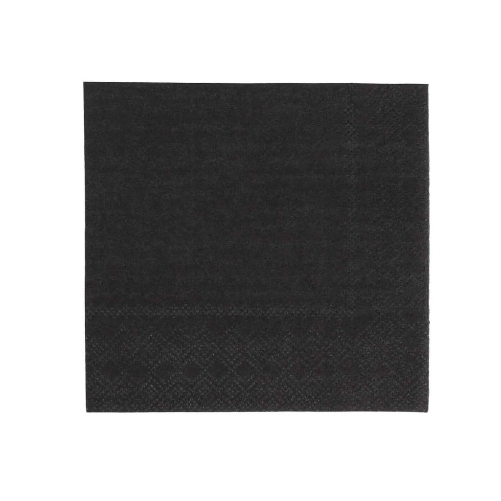 50 - Pack Paper Beverage Napkins Black - 2 Ply Disposable Soft 18GSM Cocktail Napkins for Events 5"x5" - Bell Racket Store