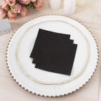 50 - Pack Paper Beverage Napkins Black - 2 Ply Disposable Soft 18GSM Cocktail Napkins for Events 5"x5" - Bell Racket Store