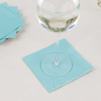 50 - Pack Paper Beverage Napkins Blue - 2 Ply Disposable Soft 18GSM Cocktail Napkins 5"x5" - Bell Racket Store