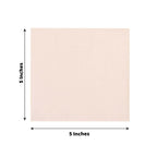 50 - Pack Paper Beverage Napkins Blush - 2 Ply Disposable Soft 18GSM Cocktail Napkins 5"x5" - Bell Racket Store
