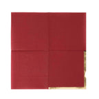 50 - Pack Paper Beverage Napkins Burgundy with Gold Foil Edge - 2 Ply Disposable Soft 18GSM Cocktail Napkins 5"x5" - Bell Racket Store