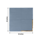 50 - Pack Paper Beverage Napkins Dusty Blue with Gold Foil Edge - 2 Ply Disposable Soft 18GSM Cocktail Napkins 5"x5" - Bell Racket Store