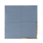 50 - Pack Paper Beverage Napkins Dusty Blue with Gold Foil Edge - 2 Ply Disposable Soft 18GSM Cocktail Napkins 5"x5" - Bell Racket Store
