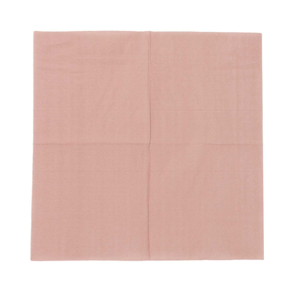 50 - Pack Paper Beverage Napkins Dusty Rose - 2 Ply Disposable Soft 18GSM Cocktail Napkins 5"x5" - Bell Racket Store