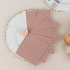 50 - Pack Paper Beverage Napkins Dusty Rose - 2 Ply Disposable Soft 18GSM Cocktail Napkins 5"x5" - Bell Racket Store