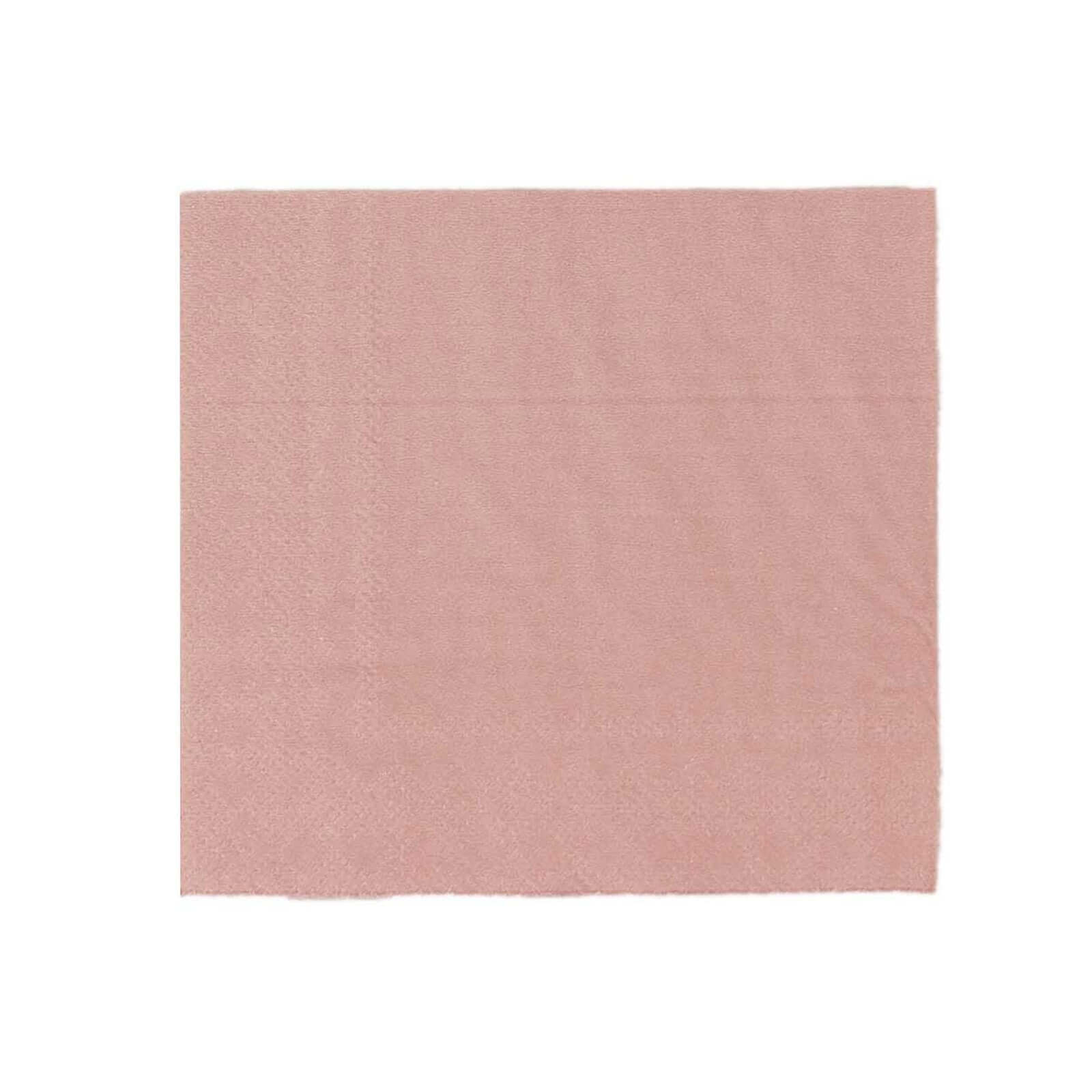 50 - Pack Paper Beverage Napkins Dusty Rose - 2 Ply Disposable Soft 18GSM Cocktail Napkins 5"x5" - Bell Racket Store