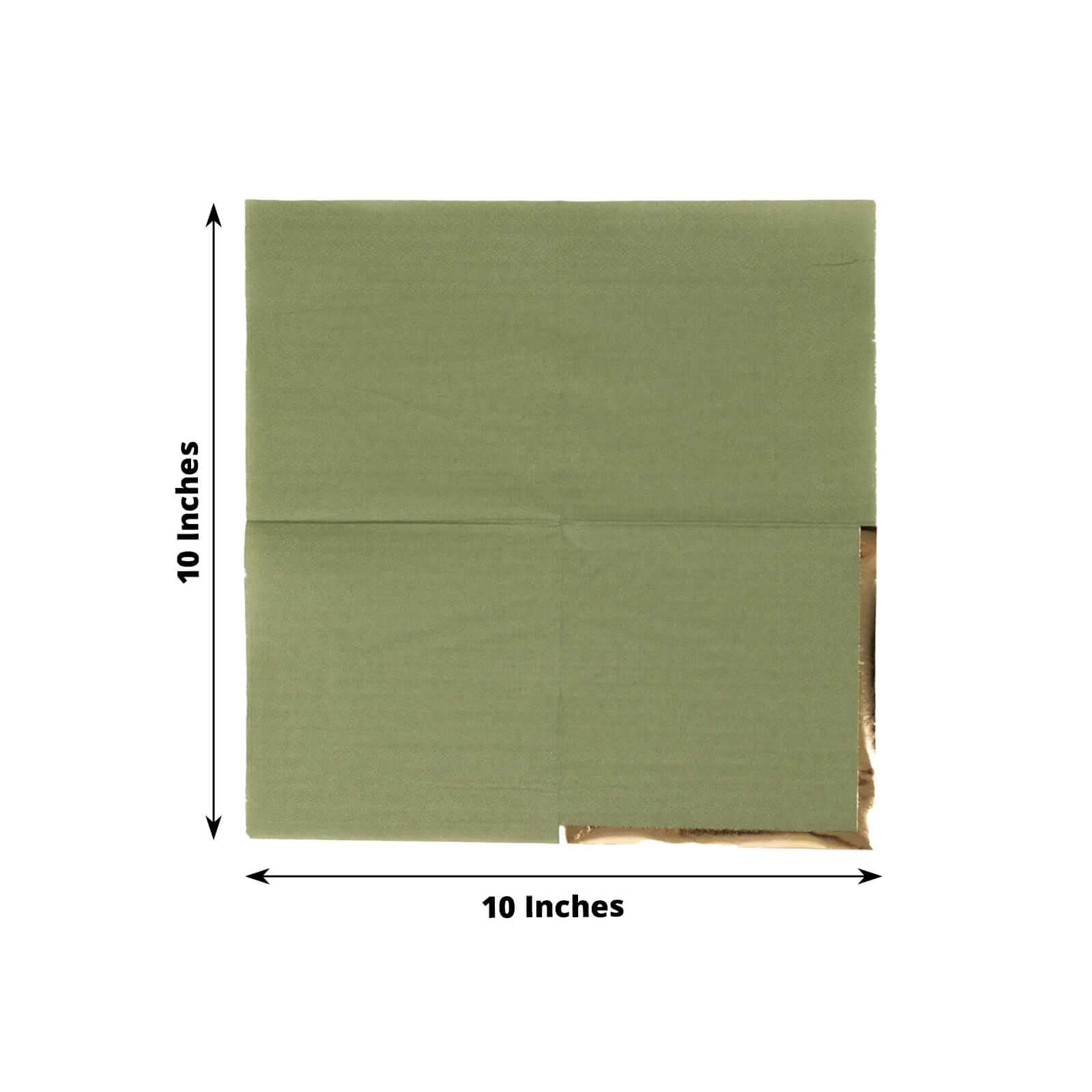 50 - Pack Paper Beverage Napkins Dusty Sage Green with Gold Foil Edge - 2 Ply Disposable Soft 18GSM Cocktail Napkins 5"x5" - Bell Racket Store