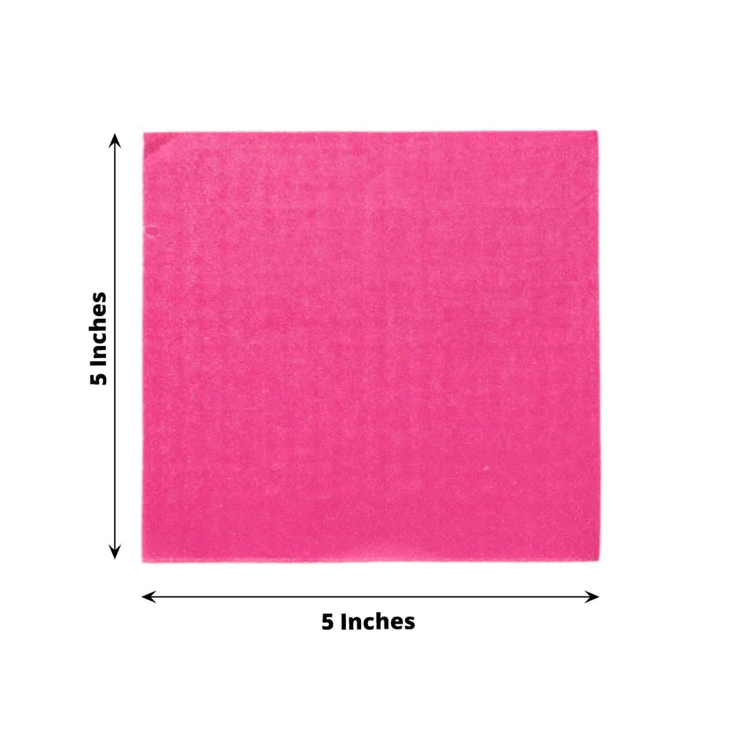 50 - Pack Paper Beverage Napkins Fuchsia - 2 Ply Disposable Soft 18GSM Cocktail Napkins 5"x5" - Bell Racket Store
