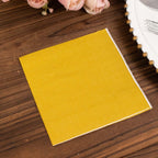 50 - Pack Paper Beverage Napkins Gold - 2 Ply Disposable Soft 18GSM Cocktail Napkins for Events 5"x5" - Bell Racket Store