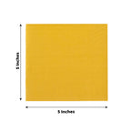 50 - Pack Paper Beverage Napkins Gold - 2 Ply Disposable Soft 18GSM Cocktail Napkins for Events 5"x5" - Bell Racket Store
