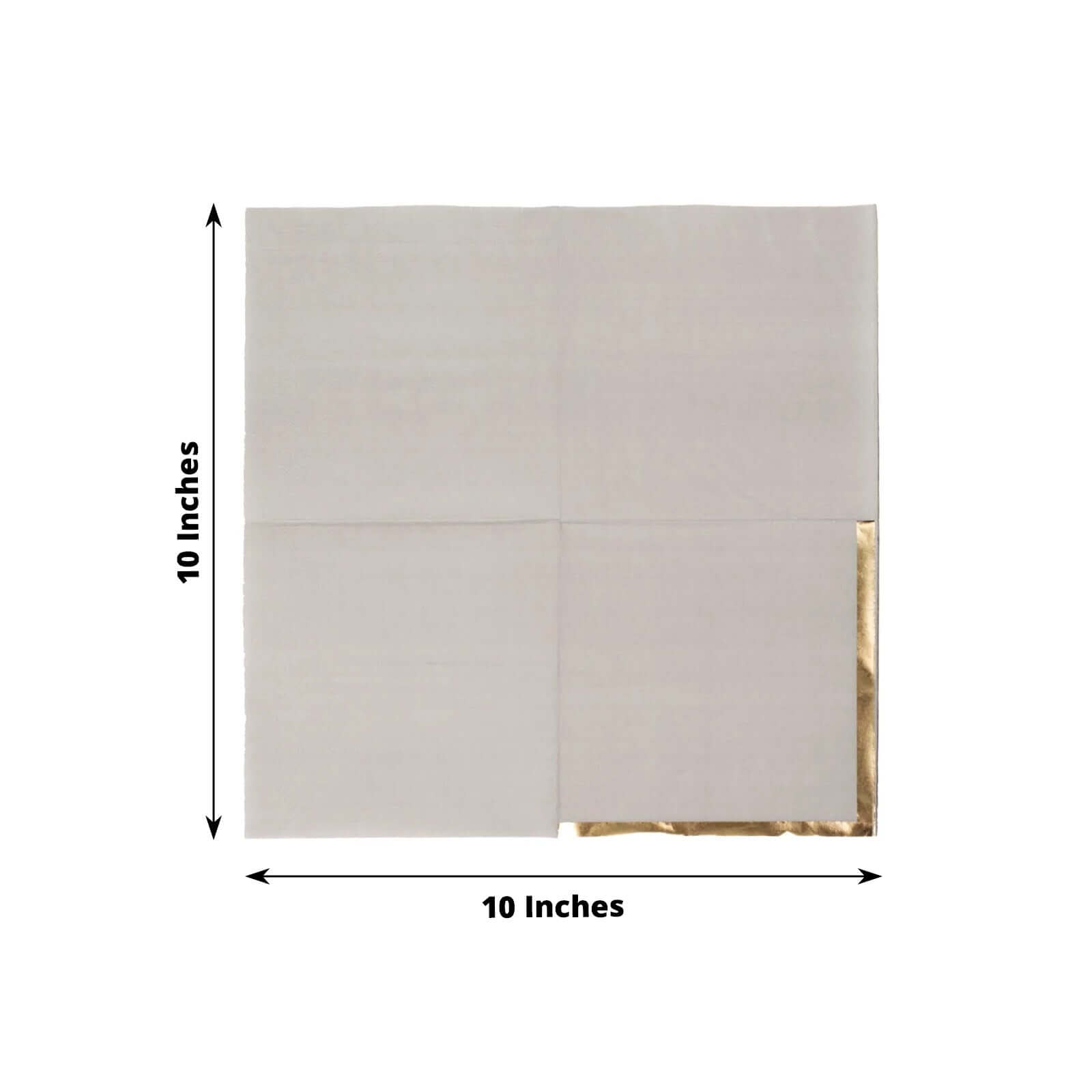 50 - Pack Paper Beverage Napkins Gray with Gold Foil Edge - 2 Ply Disposable Soft 18GSM Cocktail Napkins 5"x5" - Bell Racket Store