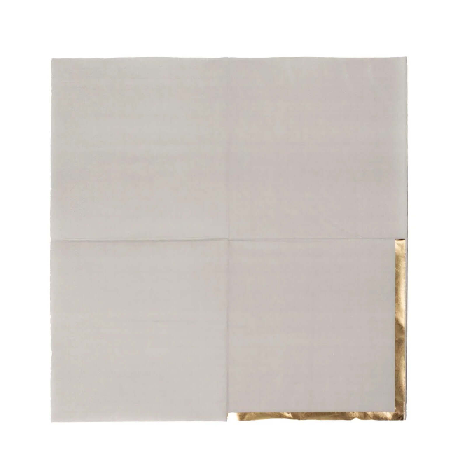 50 - Pack Paper Beverage Napkins Gray with Gold Foil Edge - 2 Ply Disposable Soft 18GSM Cocktail Napkins 5"x5" - Bell Racket Store