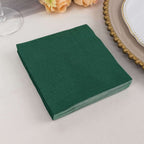 50 - Pack Paper Beverage Napkins Hunter Emerald Green - 2 Ply Disposable Soft 18GSM Cocktail Napkins 5"x5" - Bell Racket Store