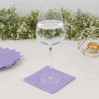 50 - Pack Paper Beverage Napkins Lavender Lilac - 2 Ply Disposable Soft 18GSM Cocktail Napkins 5"x5" - Bell Racket Store