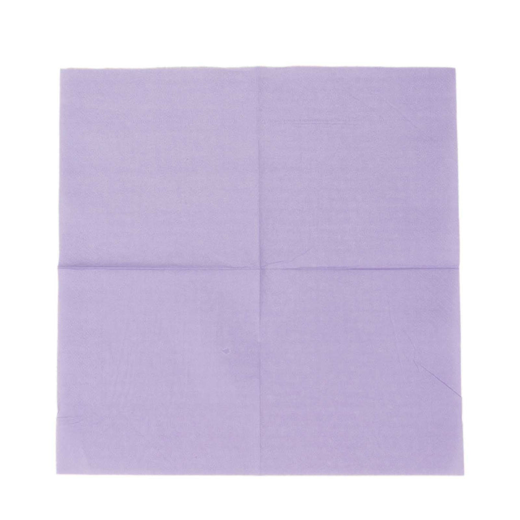50 - Pack Paper Beverage Napkins Lavender Lilac - 2 Ply Disposable Soft 18GSM Cocktail Napkins 5"x5" - Bell Racket Store