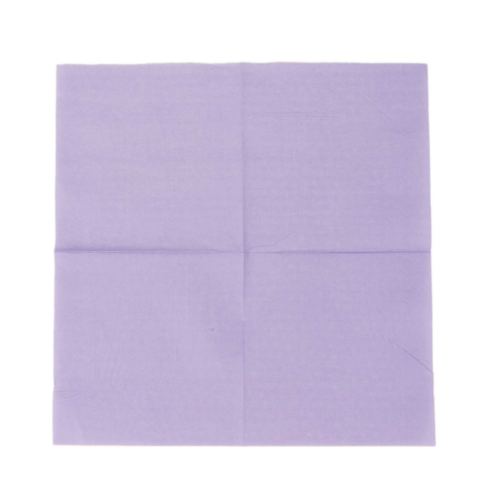 50 - Pack Paper Beverage Napkins Lavender Lilac - 2 Ply Disposable Soft 18GSM Cocktail Napkins 5"x5" - Bell Racket Store