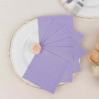 50 - Pack Paper Beverage Napkins Lavender Lilac - 2 Ply Disposable Soft 18GSM Cocktail Napkins 5"x5" - Bell Racket Store
