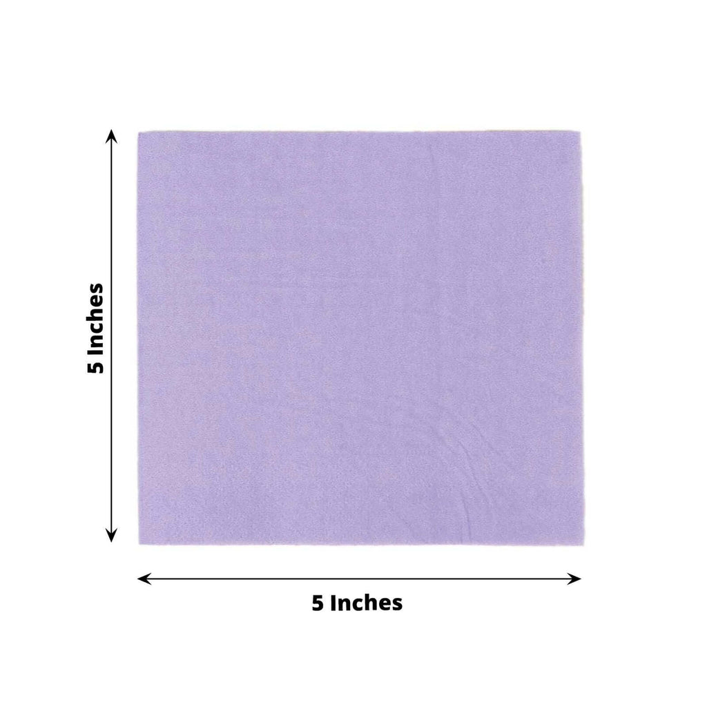 50 - Pack Paper Beverage Napkins Lavender Lilac - 2 Ply Disposable Soft 18GSM Cocktail Napkins 5"x5" - Bell Racket Store