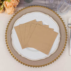 50 - Pack Paper Beverage Napkins Natural - 2 Ply Disposable Soft 18GSM Cocktail Napkins 5"x5" - Bell Racket Store