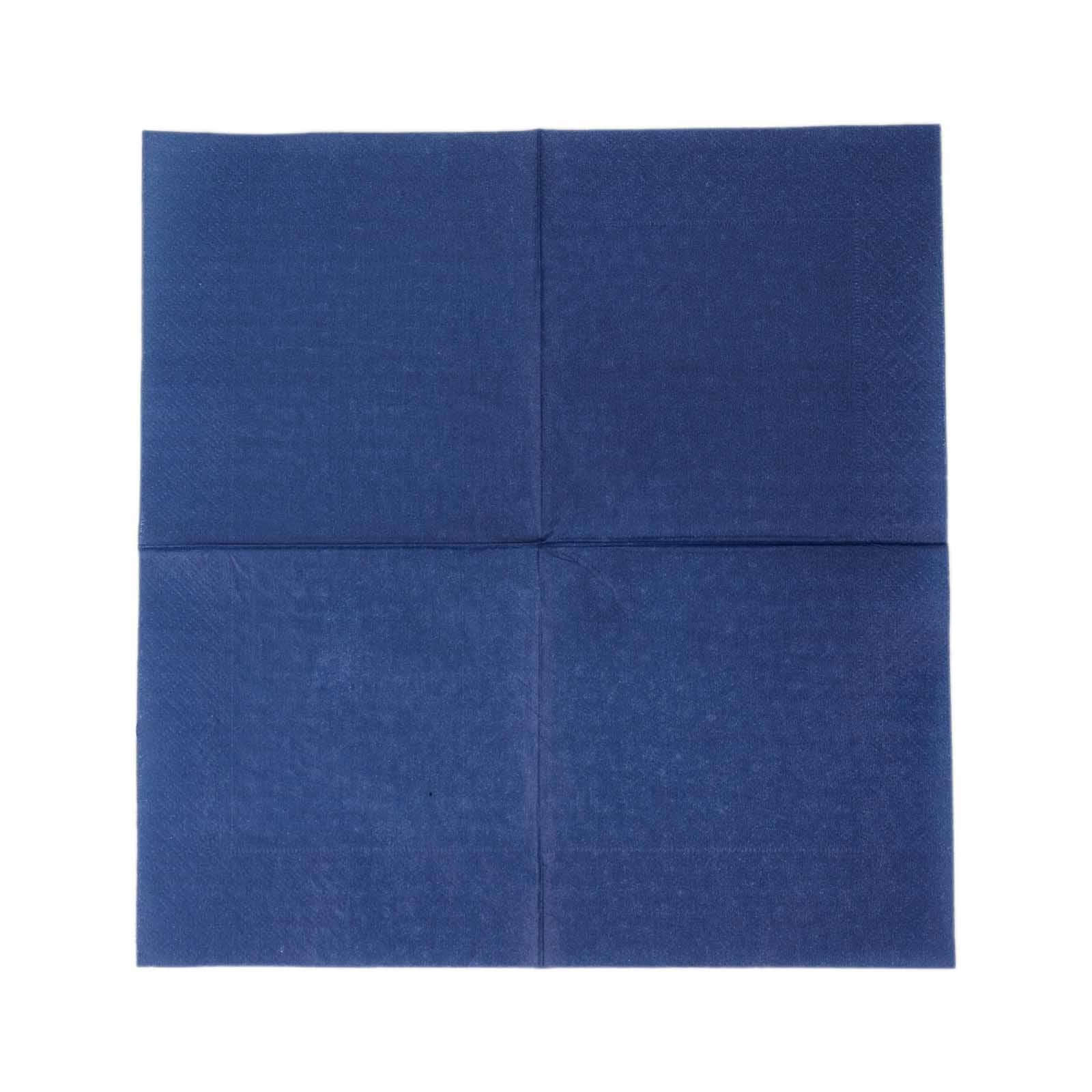 50 - Pack Paper Beverage Napkins Navy Blue - 2 Ply Disposable Soft 18GSM Cocktail Napkins 5"x5" - Bell Racket Store