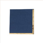 50 - Pack Paper Beverage Napkins Navy Blue with Gold Foil Edge - 2 Ply Disposable Soft 18GSM Cocktail Napkins 5"x5" - Bell Racket Store
