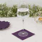 50 - Pack Paper Beverage Napkins Purple - 2 Ply Disposable Soft 18GSM Cocktail Napkins 5"x5" - Bell Racket Store