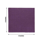 50 - Pack Paper Beverage Napkins Purple - 2 Ply Disposable Soft 18GSM Cocktail Napkins 5"x5" - Bell Racket Store
